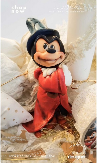 Lumanare botez Mickey Mouse Wizard creata cu o figurina special creata manual unicat 1